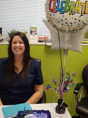 dental worker with balloon