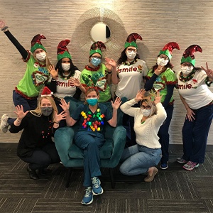 dental staff christmas group photo