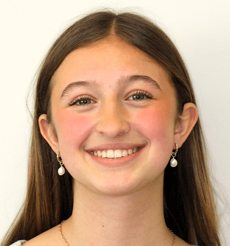 Girl smiling with straightened teeth