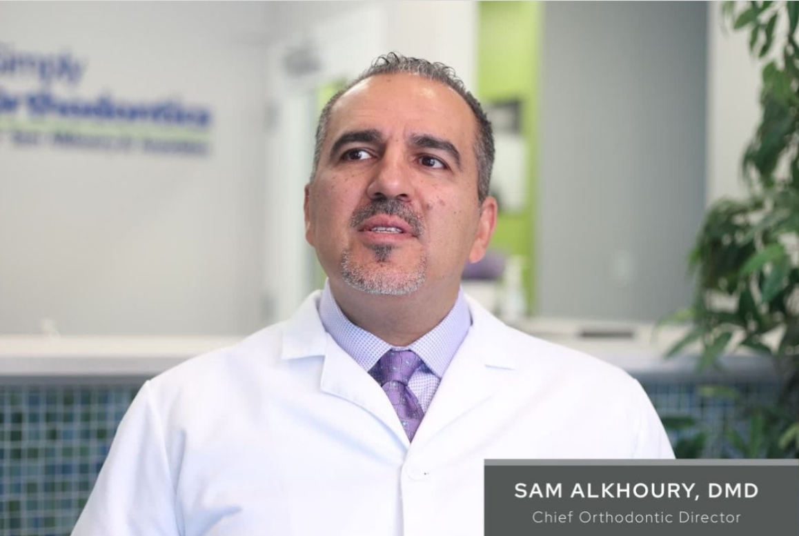 Orthodontist Doctor Sam Alkhoury giving an interview
