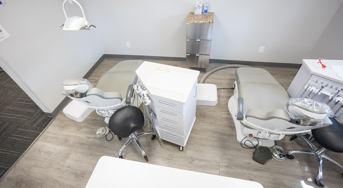 Overhead view of a treatment chair