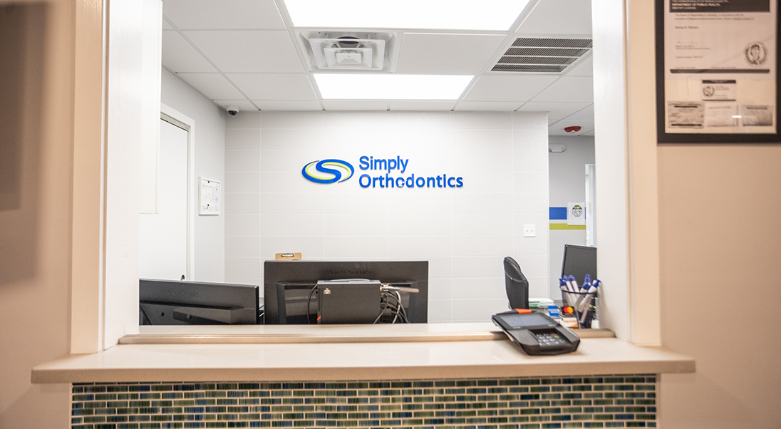 Close up of the front desk