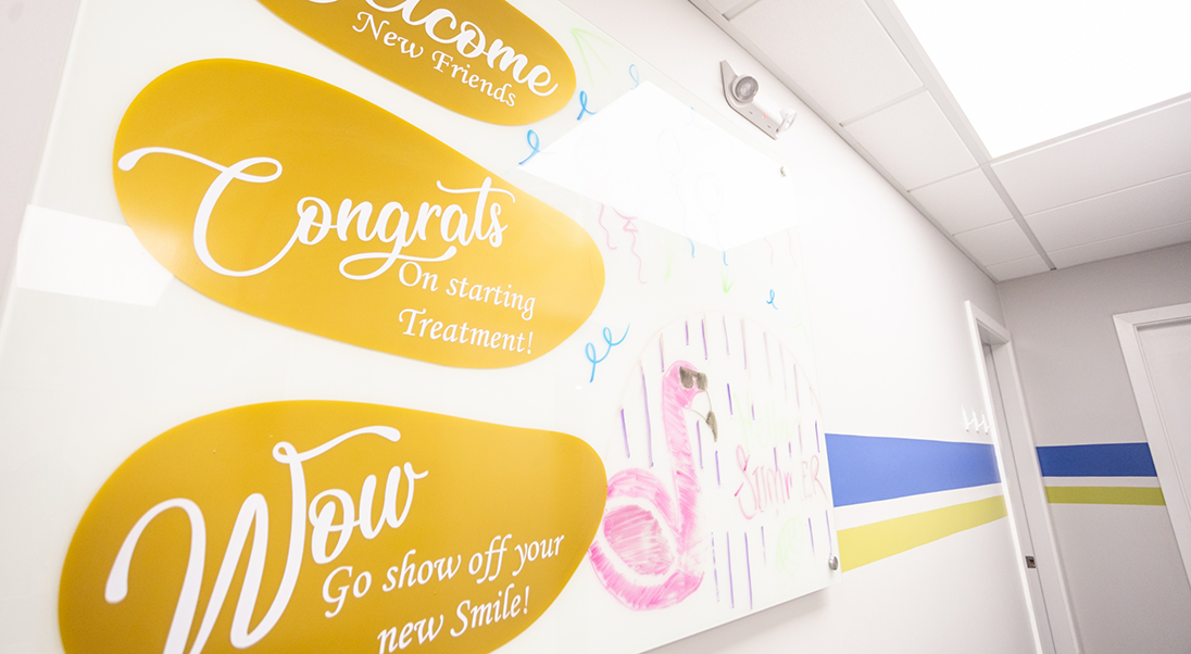 Wall art saying congrats on starting treatment