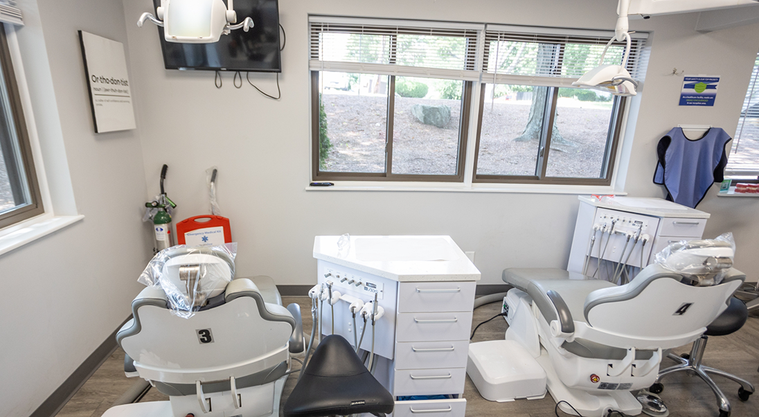 Treatment area with white walls