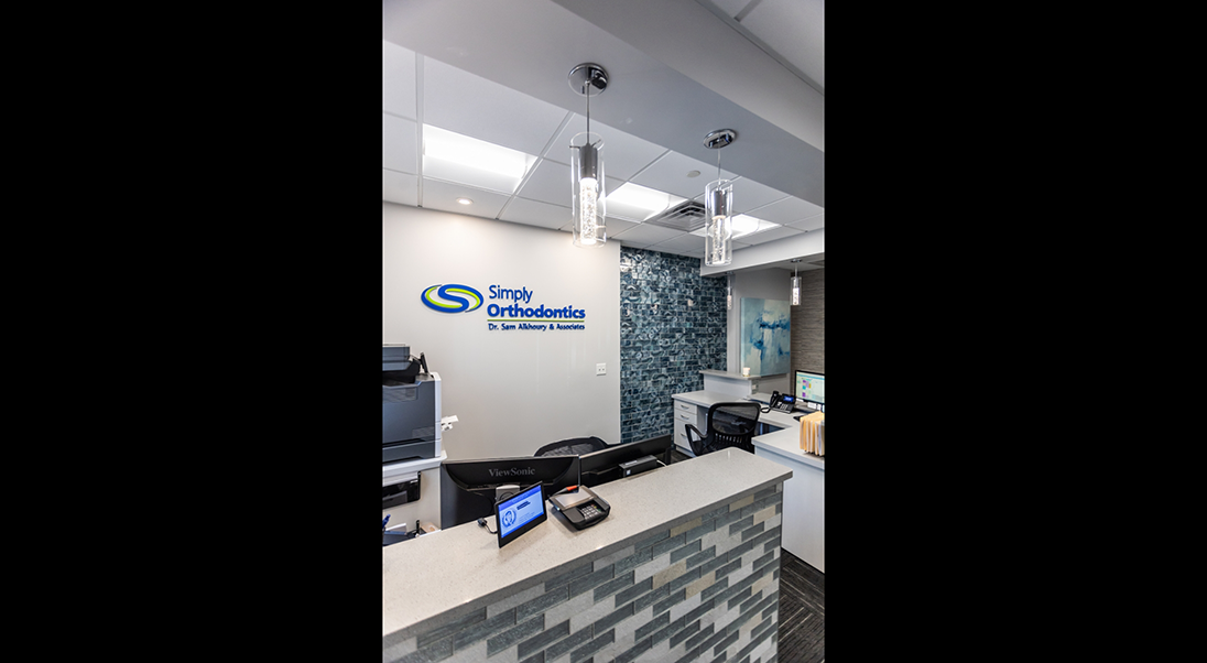 Close up of the front desk