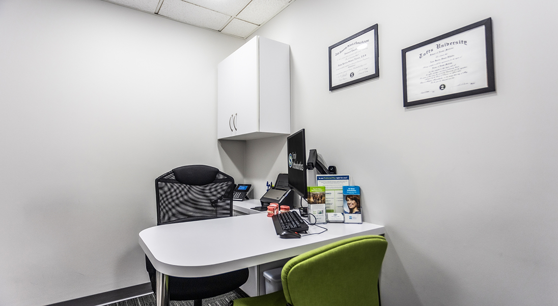 White desk in a consultation room