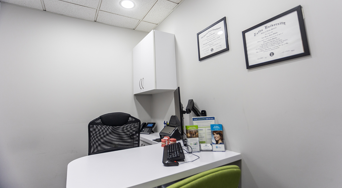 White desk in a consultation room