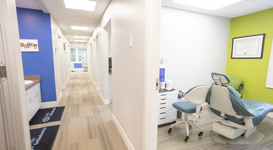 Hallway leading from treatment rooms to the waiting area