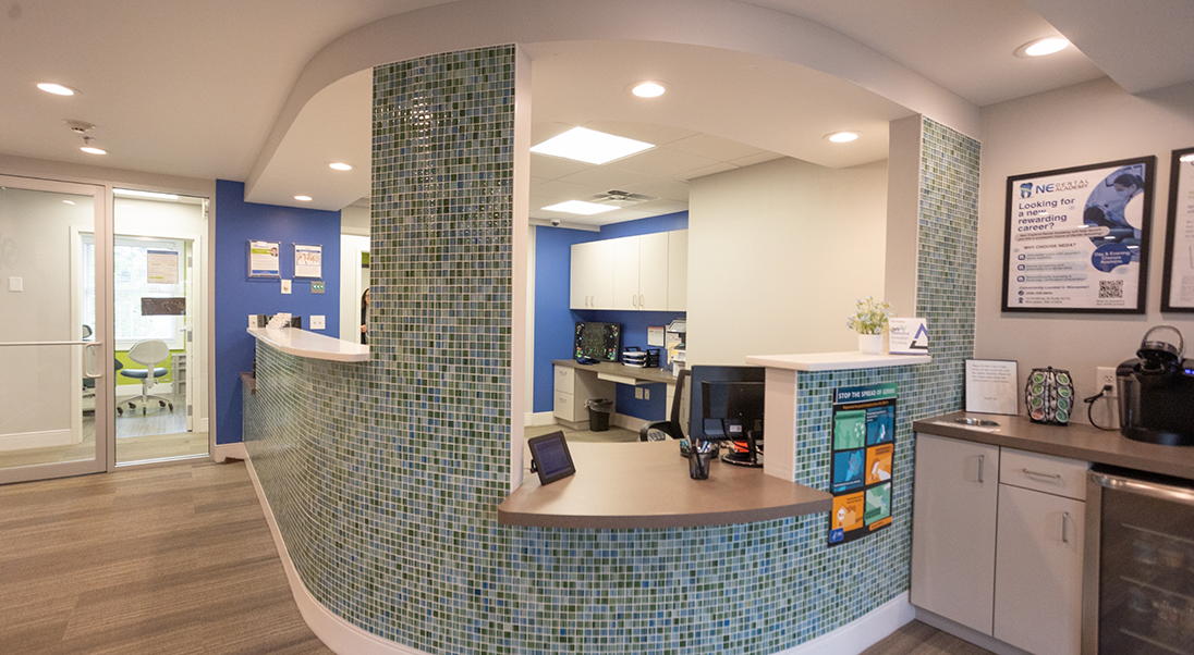 Front view of the front desk