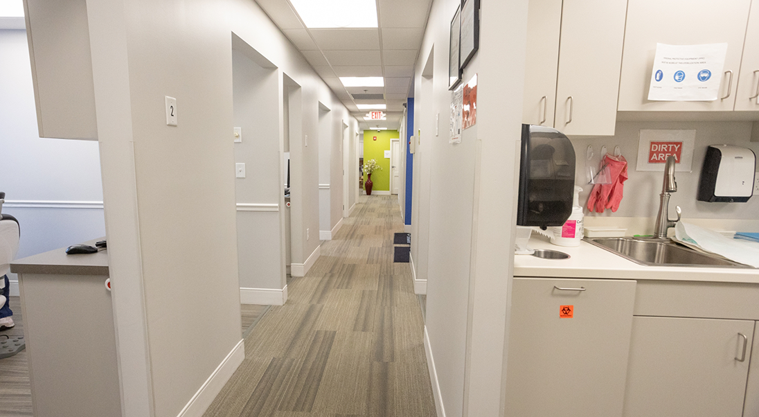 Hallway leading to treatment rooms