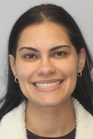 Woman smiling with straight teeth