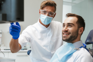 a patient during an orthodontic appointment