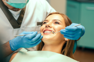 a patient during an orthodontic appointment